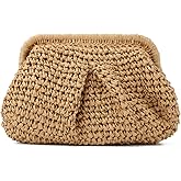 Freie Liebe Straw Clutch Purses for Women Woven Dumpling Bag Summer Beach Clutch Wicker Crossbody Purses