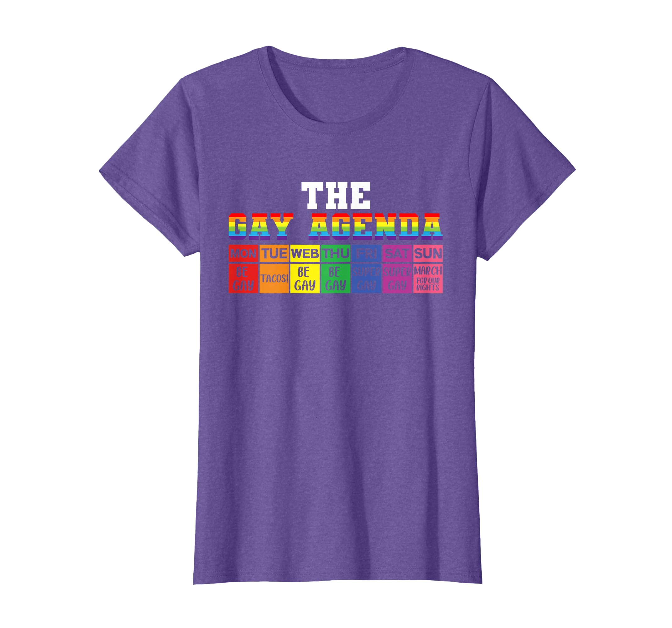The Gay Agenda Funny LGBTQ Support Rainbow Flag Pride Month T-Shirt