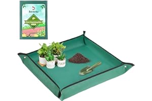 BERENLU Repotting Mat for Indoor Plants, 29"x 29" Waterproof Oxford Fabric Plant Mat for Mess Control and Transplanting, Foldable Portable Gardening Mat and Potting Tray, for Plant Lovers