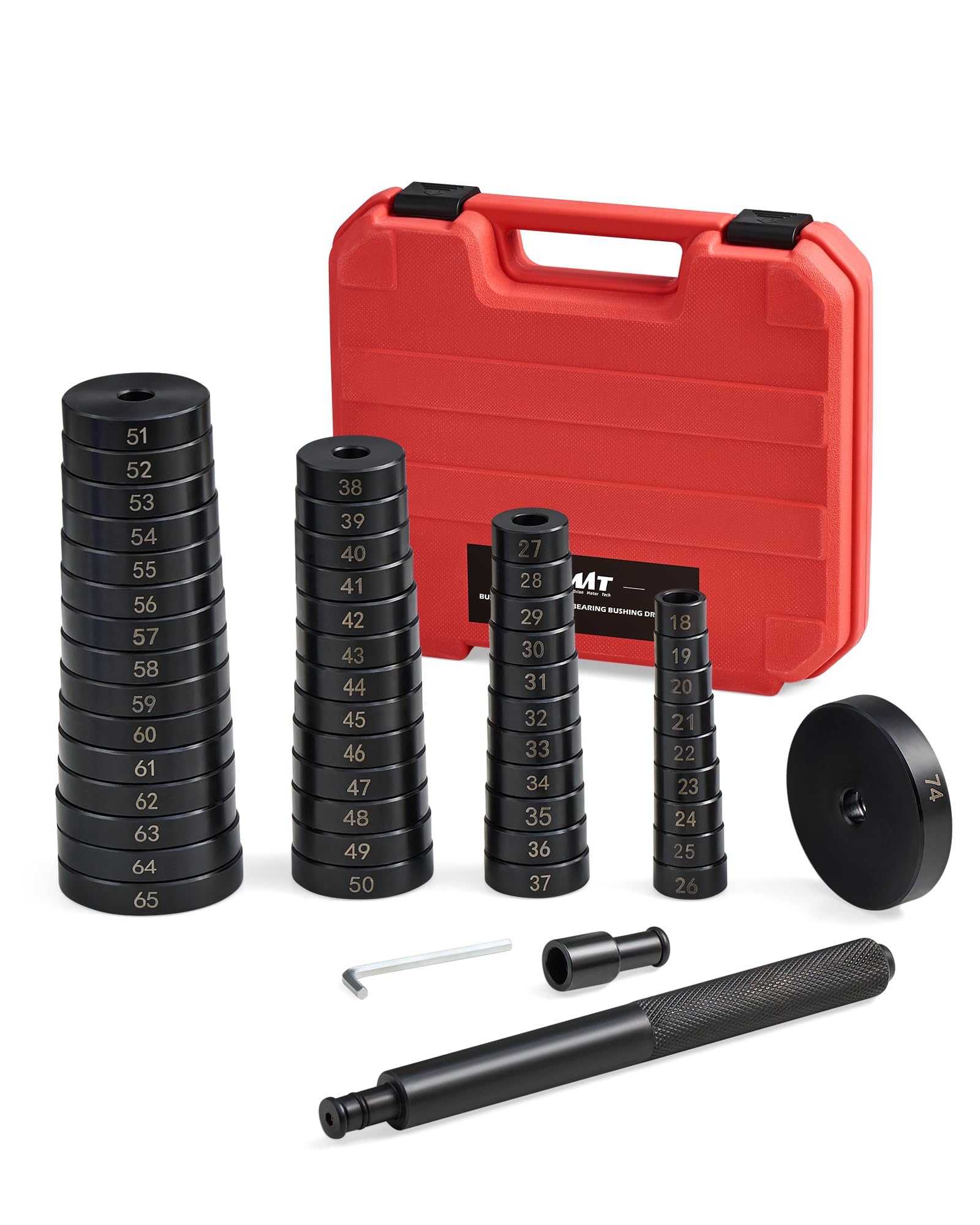 Photo 1 of Orion Motor Tech 52-in-1 Custom Bushing Driver Tool Set and Transmission Wheel Axle Bearing Race Seal Installer Remover, Bush Removal Puller Bearing Press Tool Kit