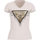 GUESS Womens Short Sleeve Triangle Tiger Tee