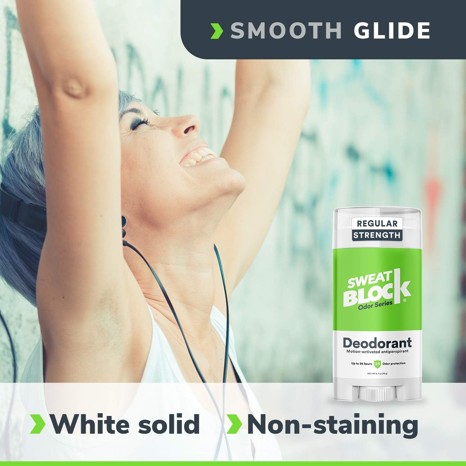 SweatBlock Deodorant Antiperspirant for Women & Men, 24-Hour High Degree Sweat & Odor Protection, Non-Irritating Smooth Glide - Image 4