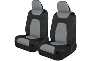 Motor Trend AquaShield Car Seat Covers for Front Seats, Gray Two-Tone Waterproof Seat Covers for Cars, Neoprene Front Seat Co