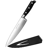 Utopia Kitchen Chef Knife 8 Inches Cooking Knife Carbon Stainless Steel Kitchen Knife with Sheath and Ergonomic Handle - Chop