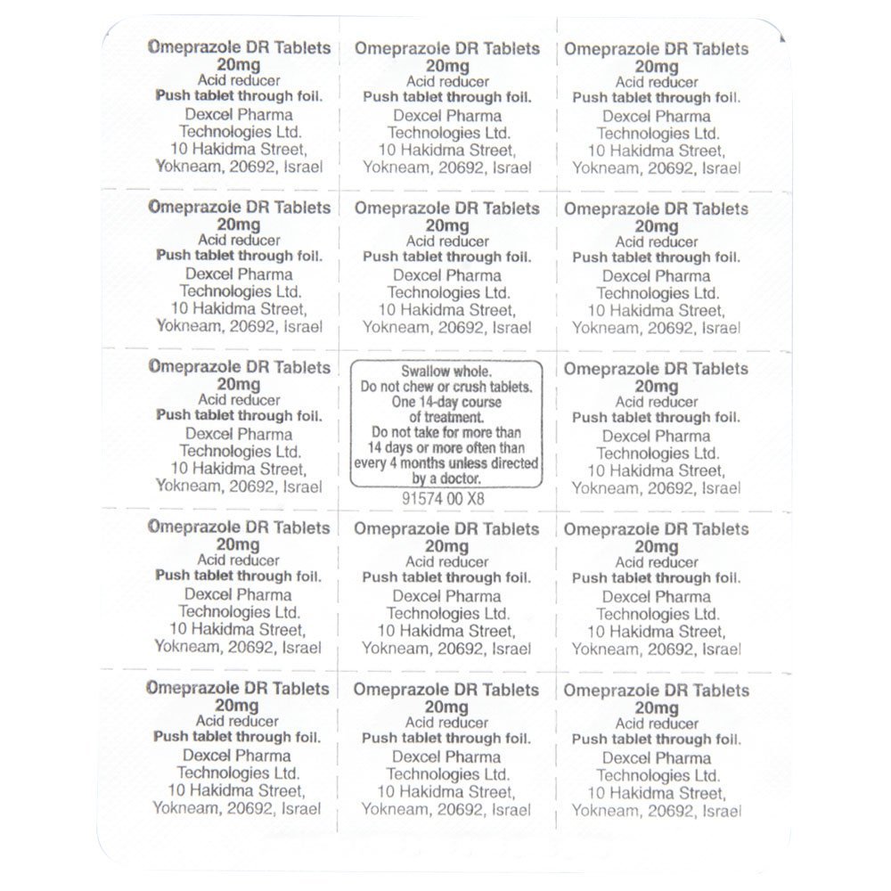 GoodSense Omeprazole Delayed Release Tablets, 20 mg, Acid Reducer for Heartburn, 42 Count