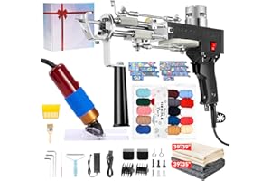 Riiai Tufting Gun Starter Kit, Tufting Gun with Carpet Trimmer Rug Making Kit, Rug Gun Cut Pile Loop Pile for Making Rugs, Carpet Trimmer Tufting for Sculpting, A Must Have for Tufting Lover （Black）