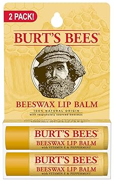Burt's Bees 100% Natural Moisturizing Lip Balm, Beeswax, 2 Tubes in Blister Box