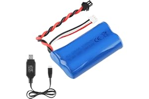JUZUXI 7.4V 1500mAh Li-ion Battery 15C SM Plug Rechargeable Battery with USB Charger for RC Car Boat Spare Parts Accessories