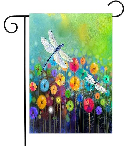 Bandiera Da Giardino Briarwood Lane – Spring Happy Campers, Motivo Floreale, Poliestere 12.5x18