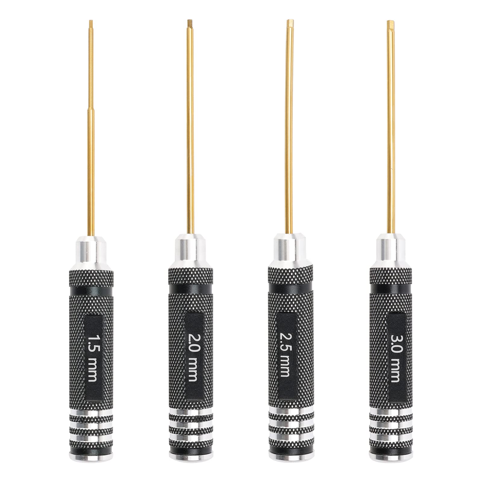 Pxyelec 4pcs Hex Screw Driver Set RC Tools Kit Titanium Hexagon Screwdriver for Multi-Axis FPV Racing Drone RC Quadcopter Helicopter Car Models(1.5mm 2.0mm 2.5mm 3.0mm)