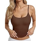 AlisOker Women's Scoop Neck Tank Top Adjustable Spaghetti Strap Camisole Going Out y2k Tops Slim Fit Cami Tank