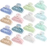 Yuxung 16 Pcs Large Acrylic Hair Claw Clips Bulk for Women Christmas Birthday Gift Fashion French Style Cute Hair Accessories Non-slip Hold Claw Clips for Thick Thin (Multicolor)