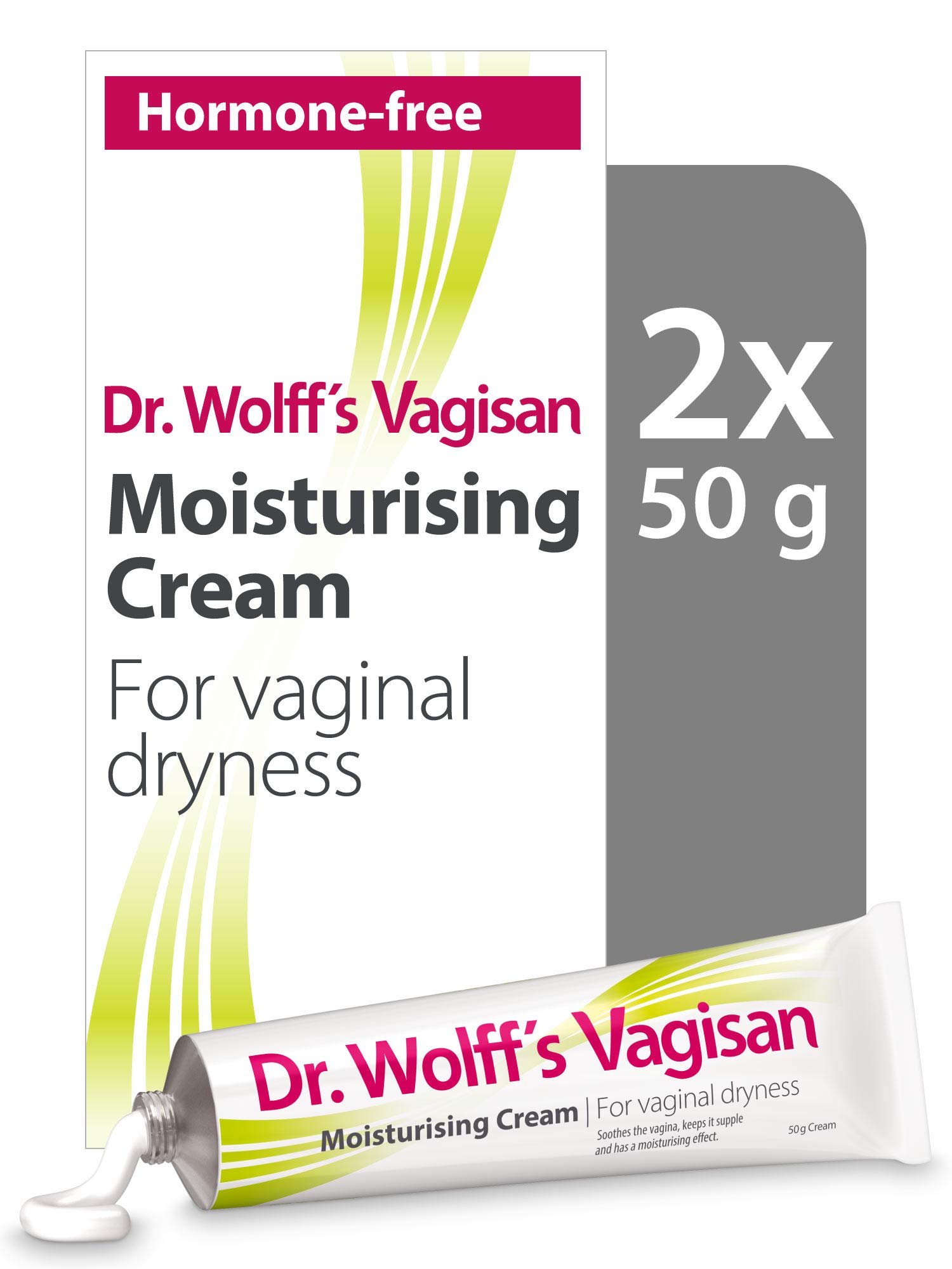 Dr. Wolff´s Vagisan Moisturising Cream | Hormone Free Vaginal Moisturiser for Vaginal Dryness | Intimate Cream for Daily Vaginal Health | 2X 50g