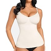 FeelinGirl Womens Tummy Control Shapewear Tight Tank Top Compression Shaping Camisole Tops Plus Size White 4XL