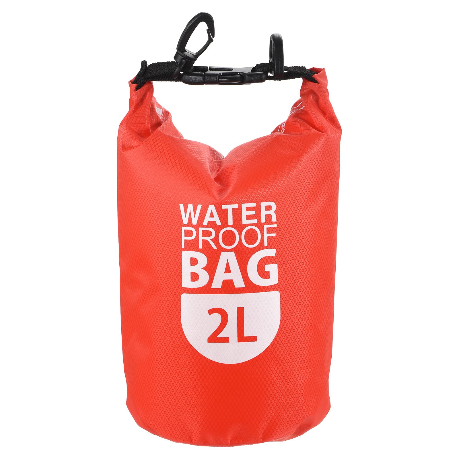 PATIKIL Floating Waterproof Dry Bag, 2L Outdoor Float Dry Bag Roll Backpack with Clear Window for Boating Rafting Kayaking, Red