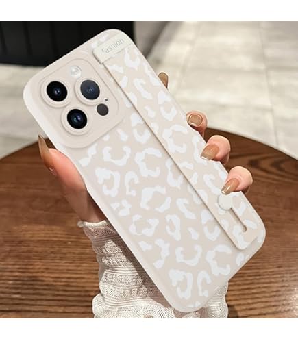 MOWIME Custodia IPhone 15 Pro Max Leopardata Con Cinturino E Cavalletto | Stampa Ghepardo Unica | Protettiva Antiurdo - 5