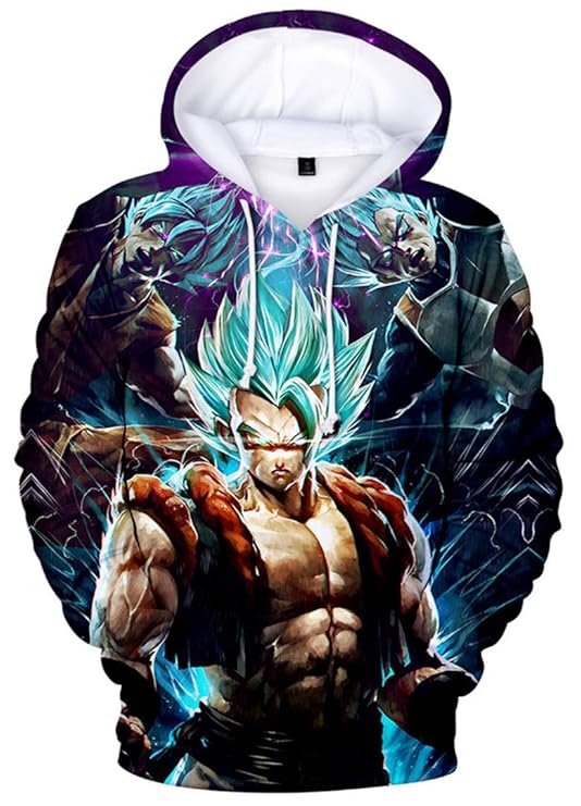 Silver Basic Jungen Neuheit Hoodies Teen Sweatshirt 3D-Druck japanische Anime Pullover mit Dragon Ball