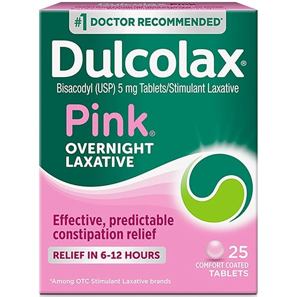 DULCOLAX PINK LAXATIVE COMFORT COATED TABLETS – 25 CT, PACK OF 6