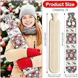 Abnaok Long Hot Water Bottle with Soft Cover for Neck & Body Relief view 3