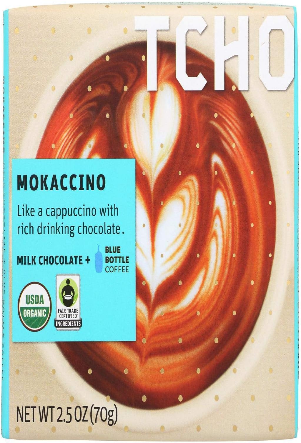 TCHO CHOCOLATE Milk Chocolate"Mokaccino" + Blue Bottle Coffee　70 g Set of 12