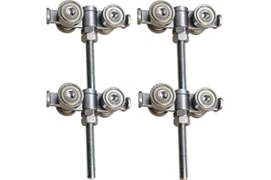 BiJun 4 Wheel Rolley Assembly,Strut Channel Trolley Rollers Wheel for 1-5/8" Wide and All 1-5/8" or Taller unistrut Strut Channel to Mount Heavy Barn or Shed Sliding Doors Silver (Pack of 4))
