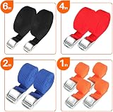 Hodzeed 10 Pack Tightening Luggage Ratchet Straps 25mm Cargo Tie Down 1m-6m view 2