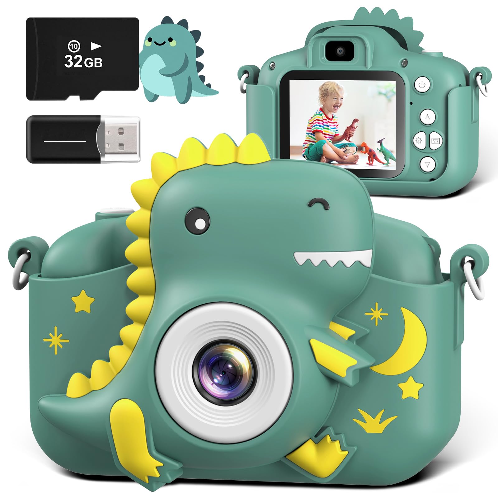 Photo 1 of GREENKINDER Kids Camera, Toddler Camera for Boys Girls, Toys Gifts for Christmas Birthday Boys Girls Kids 3-9 Year Old Digital Video Camera with 32GB TF Card