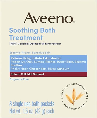 Aveeno Soothing Bath Treatment Itchy Irritated Skin Colloidal Oatmeal 8 Pack