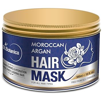 StBotanica Moroccan Argan Hair Mask - Deep Conditioning & Hydration For Healthier Looking Hair - 300ml