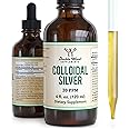 Colloidal Silver Liquid 20 PPM - 4 Fl OZ (Plata Coloidal with Dropper) 99.9% Pure, Gluten Free, Non-GMO by Double Wood Supplements