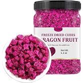 Premium Freeze Dried Dragon Fruit 5.3OZ/150g, Made with 100% Natural Dragonfruits Cube,No Sugar Added &amp; No Additives, for snack, drink, barking, Breakfast Cereal.