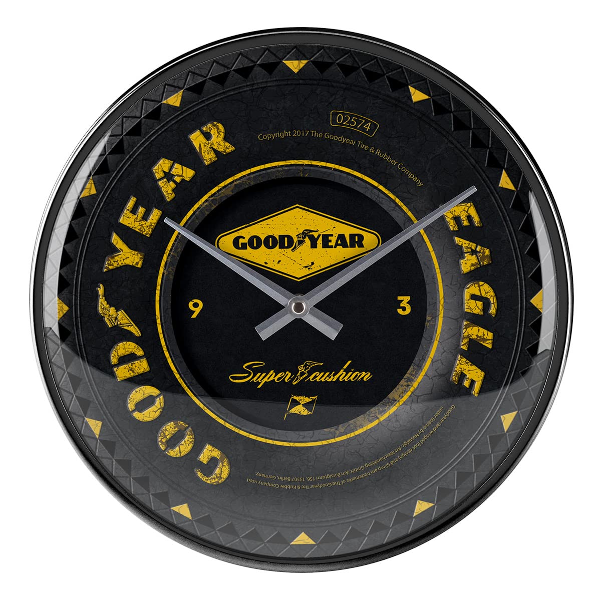 Nostalgic-Art 51085 Goodyear Wheel, Wall Clock 31cm