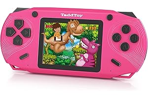 TaddToy 16 Bit Handheld Game Console for Kids Adults, 3.0'' Large Screen Preloaded 200 Classic Portable Retro Video Handheld Games with Type-C Port Rechargeable Battery for Birthday Gift for Kids