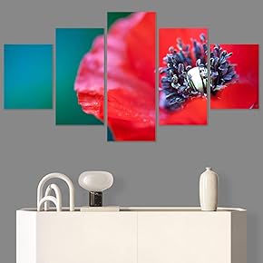 SIGNWIN 5 Panel Canvas Wall Art Flora Snapshot...