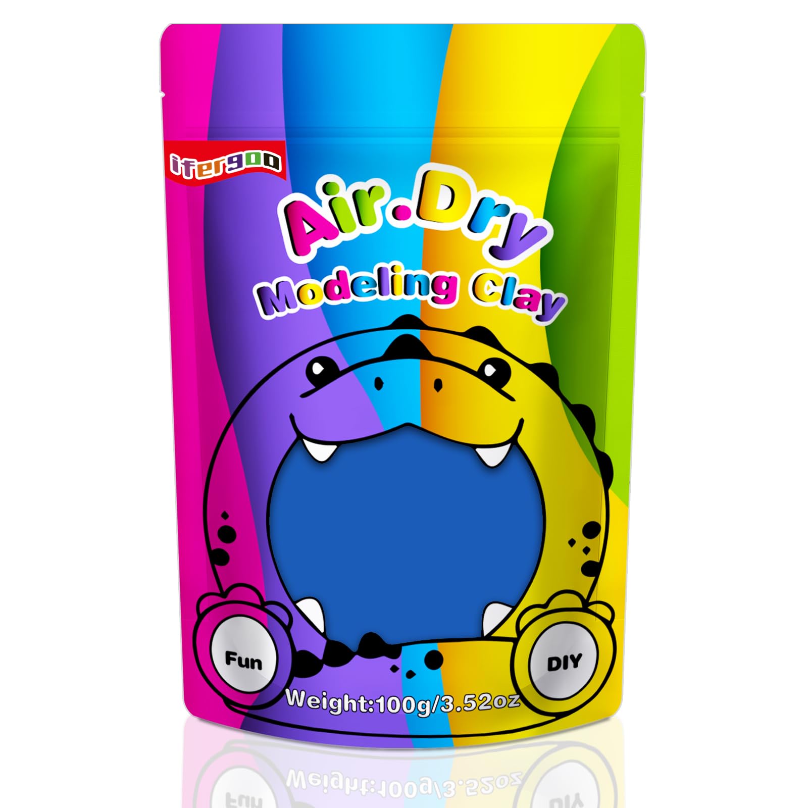 iFergoo Air Dry Clay, Ultra Light Modeling Clay, Magic Clay DIY Creative Modeling Dough, Kids Gifts for Girls Boys 3.52oz/100g (Blue Clay)
