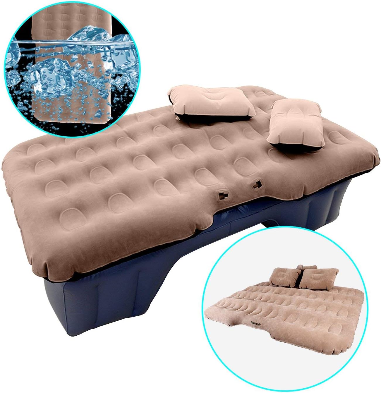 HIRALIY Car Air Mattress for Back Seat Inflatable Car Mattress Portable Travel Camping Mattress Sleep Bed for Road Trips Universal SUV Blow Up Mattress with 2 Air Pillow & Electric Air Pump: Kitchen & Dining