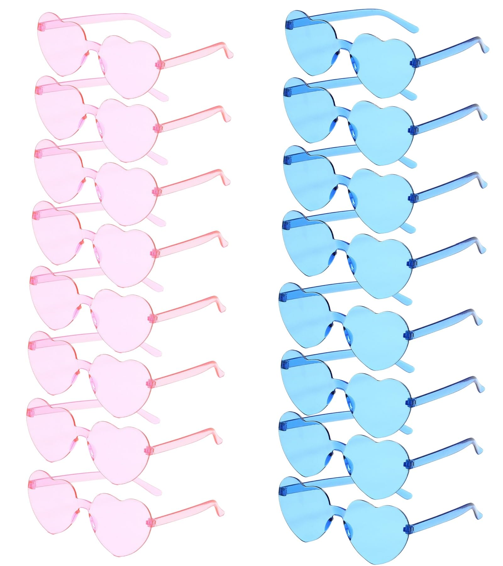 Photo 1 of *Partial Set* REHALY 16 Pairs Heart Shaped Sunglasses for Women Colorful Heart Glasses Transparent Heart Sunglasses Party Favors