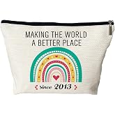 PEJAFAN 13 Year Old Girl Gift Ideas Cosmetic Bags - Making The World A Better Place Since 2013 Makeup Bag,13th Birthday Gifts for Teenage Girls, Funny 2013 Birthday Decorations for Her (2013)