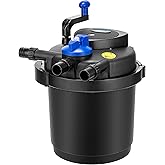 VIVOHOME 1580GPH Bio Pressure Pond Filter with 13W Light for Various Ponds | Multi-Size Adapter, 16.4ft Power Cord, Koi Ponds up to 800Gallons, Ornamental Ponds up to 1600Gallons