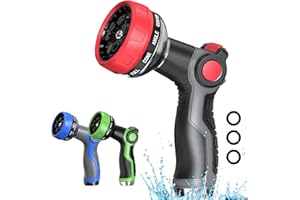 HMIL-U Hose Nozzle 10 Adjustable Patterns Garden Hose Nozzle Premium High Pressure Water Hose Nozzle with Thumb Control Design Hose Sprayer Nozzle for Garden & Lawns Watering, Cleaning, Pets & Car Washing