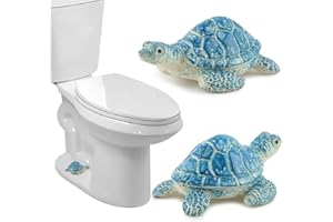 YONDERFUME 2Pcs Turtle Toilet Bolt Covers Decorative, Sea Turtle Ceramic Bolt Screw Covers, Bathroom Bowl Bol-t Decor, Toilet Knob Covers Easy Installation Bathroom Replacement Parts