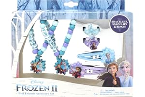 LUV HER Frozen 2 Girls BFF 6 Piece Toy Jewelry Box Set with 2 Rings, 2 Bead Bracelets and Snap Hair Clips