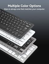 TECKNET 2.4G Wireless Keyboard Grey Ultra Slim 14 Shortcuts 12 Month Battery view 9