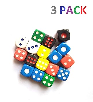 ISHARAA 3PCS Game Dice Creative Acrylic Dice 6-Sided Dice for Party Game
