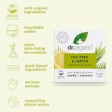 Dr Organic Tea Tree & Lemon Shampoo Bar 75g Clarifying Oily Scalp Plastic Free view 3