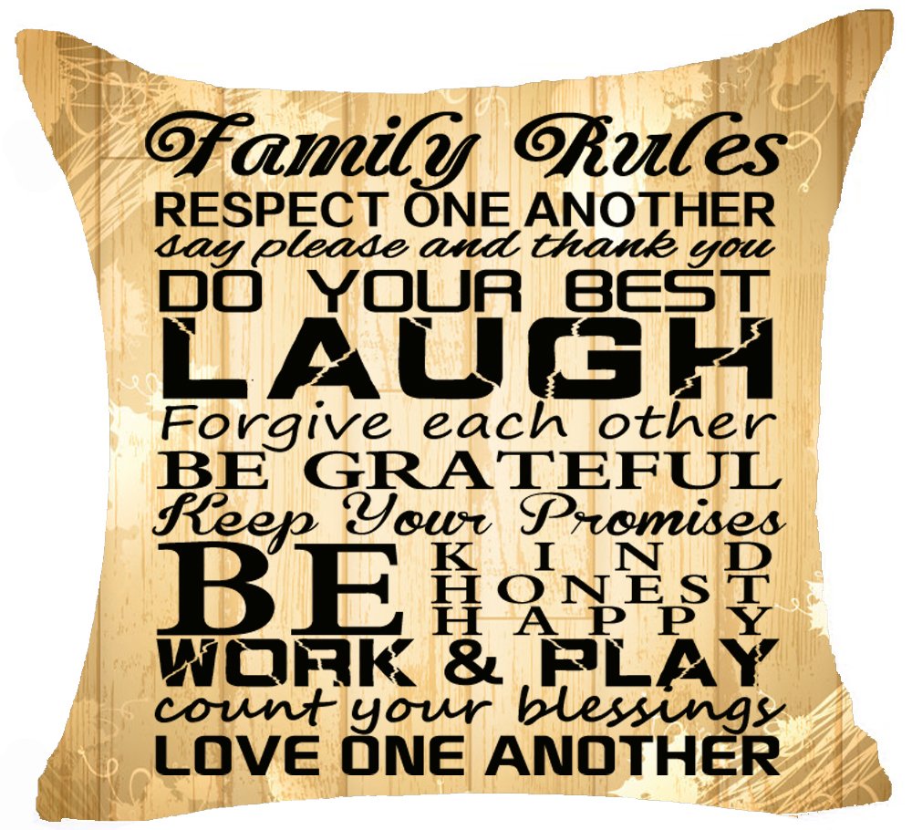 Cushions Home Decor 18x18 Inch Lake Rules Cushion Cover Lodge