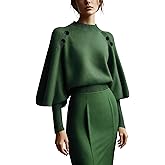 Women's Turtleneck Sweaters Pullover Long Sleeve Loose Fit Knitted Tops High Neck Tunic Sweater