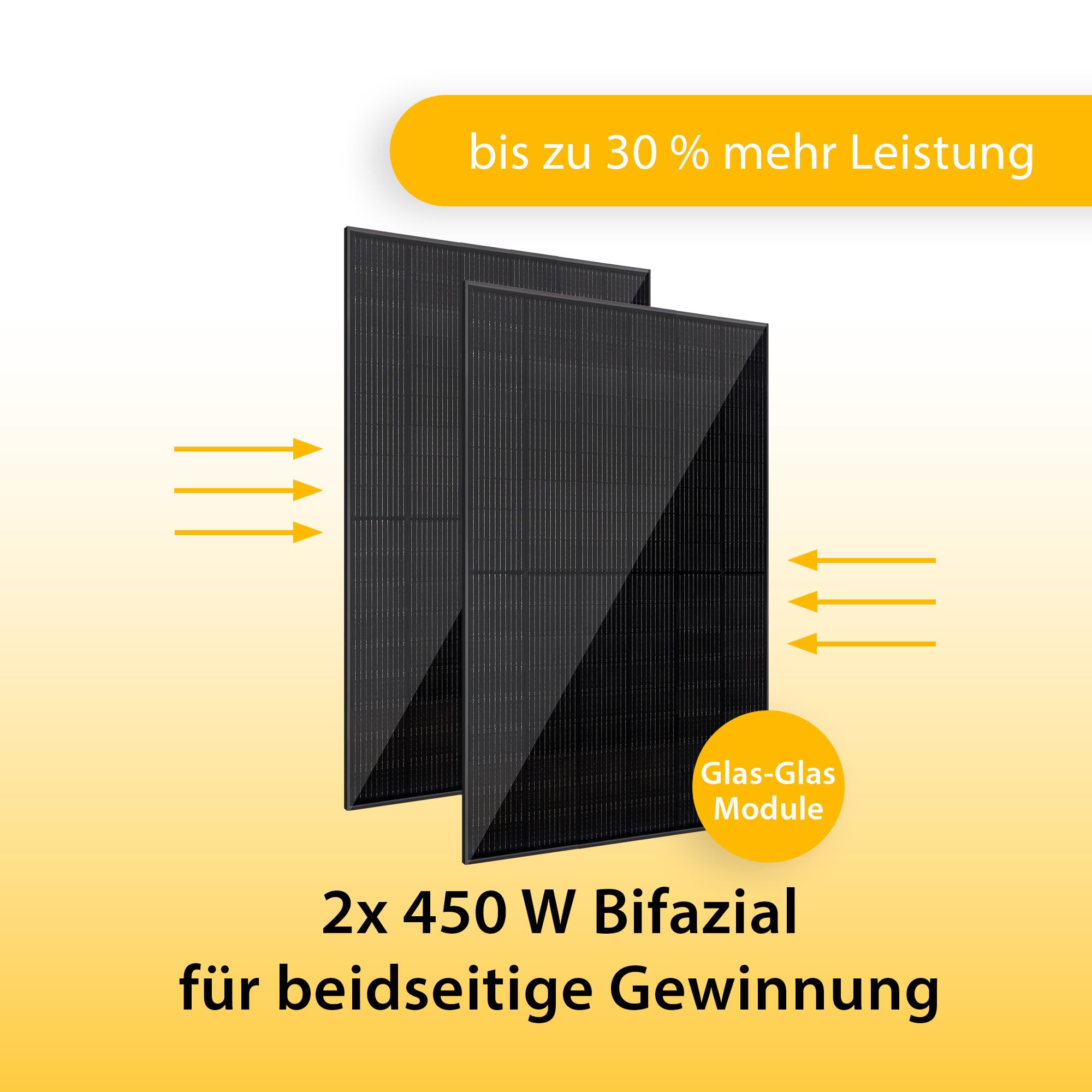 VALE Balkonkraftwerk Bifazial 900 Wp Full Black - Marstek-M2-800 Wechselrichter - Solaranlage - Hochwertiges Solarpanel Set - 5m AC-Kabel 4