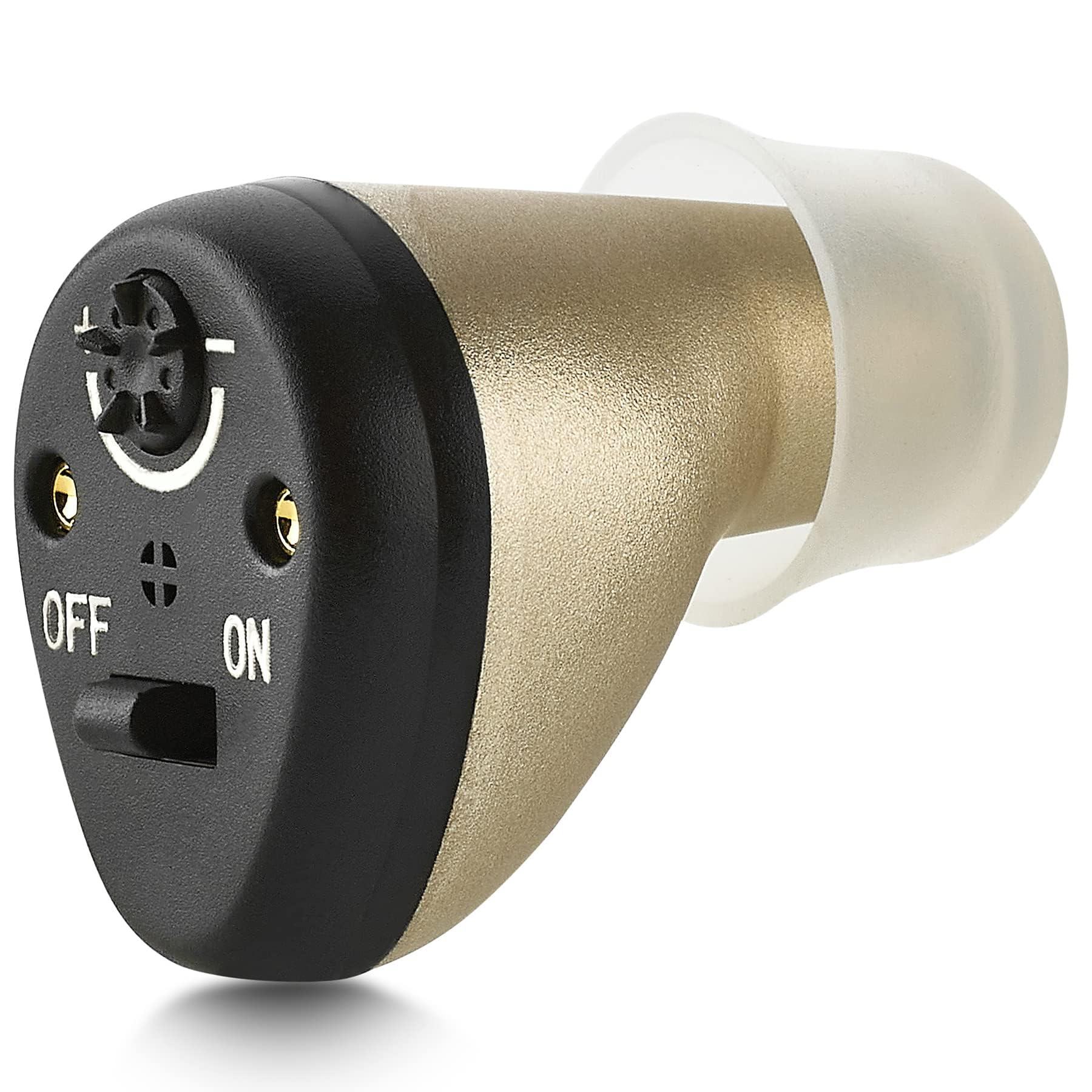 Rechargeable CIC Complete-in-Canal Nearly Invisible Personal with Digital Noise Cancelling and Feedback Reduction Feature, Left Ear - Black