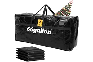 Clysee 4 Pcs 66 Gallon Large Moving Bags with Zipper and Handles Foldable Storage Duffle Bags Heavy Duty Extra Large Totes for College Dorm Travel Clothes Blankets Bedding Moving (Black)